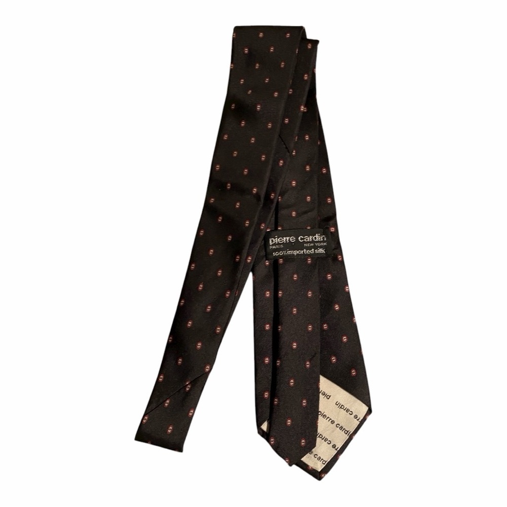 Pierre Cardin Black Tie with Red Dots